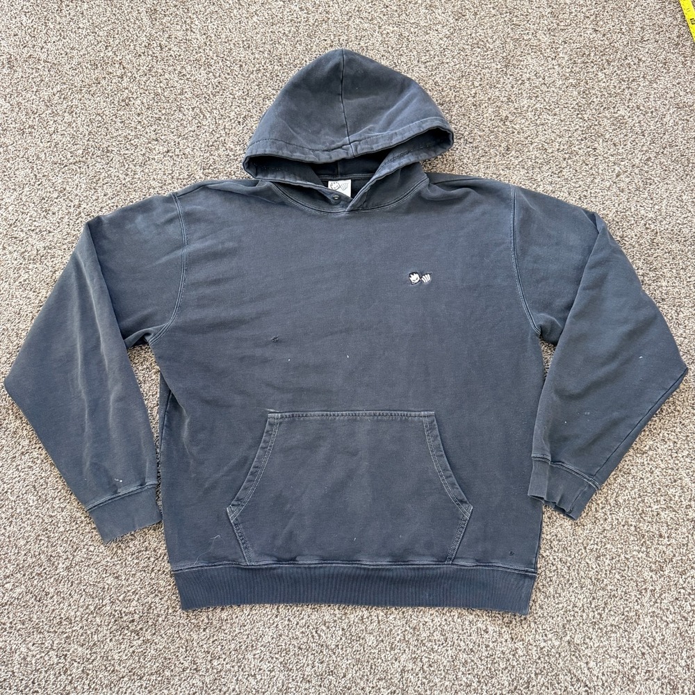 Spitfire Black Hoodie Distressed Long Sleeve Graphics Size Large Skate Boxy Fit
